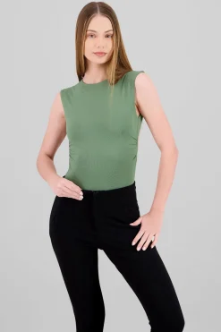 Body manga corta escote espalda