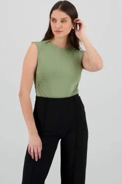 Body manga corta escote espalda