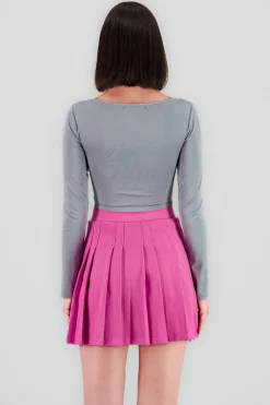 Body manga larga doble tela cuello barco