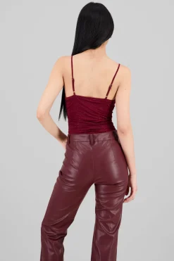 Bodysuit con cuello cascada de brillos