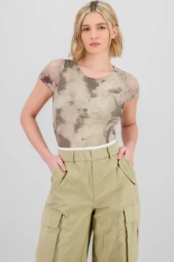 Bodysuit estampado brillos manga corta