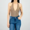 Bodysuit halter escote v