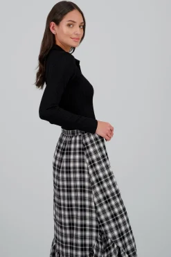 Bodysuit manga larga cuello polo textura