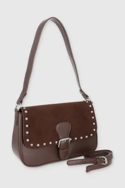 Bolsa tapa suede studs
