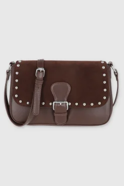 Bolsa tapa suede studs