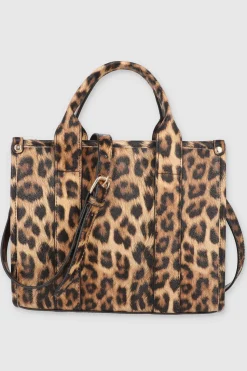 Bolsa tote estructura animal print