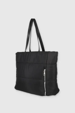 Bolso Tote Capitonado Cremalleras
