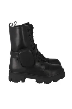 Bota combat larga con monedero