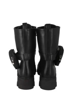 Bota combat larga con monedero