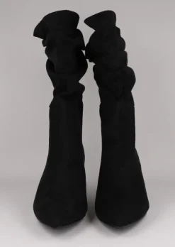 Bota fruncida tacón