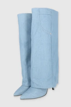 Bota funda denim trabillas