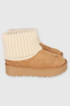 Bota invierno calceta tejida