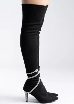 Bota larga serpiente brillos