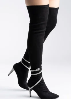 Bota larga serpiente brillos