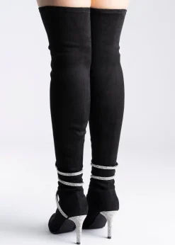 Bota larga serpiente brillos