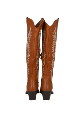 Bota larga vaquera costura contrastes