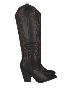 Bota Vaquera Costuras Tacón