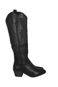 Bota Vaquera Efecto Piel Bordados