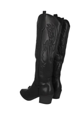 Bota Vaquera Efecto Piel Bordados