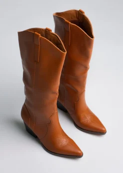 Bota vaquera larga gamuza