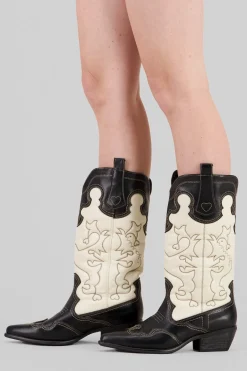 Botas vaqueras bicolor costuras