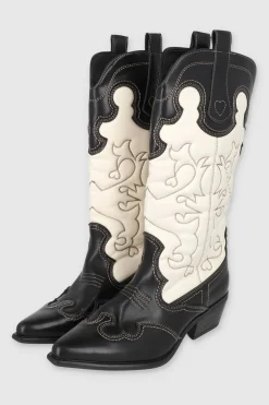 Botas vaqueras bicolor costuras