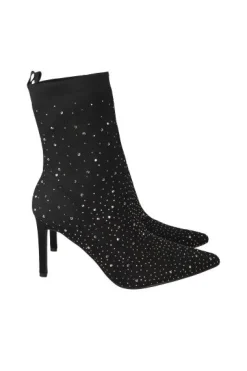 Botín puntal tejido brillos