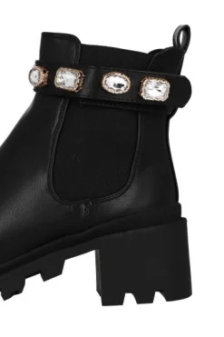 Botín suela track brillos