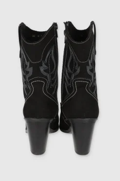 Botín vaquero bordado constraste durazno GAMUCINA