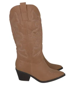 Botín vaquero midi bordado