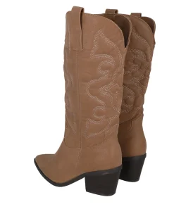 Botín vaquero midi bordado