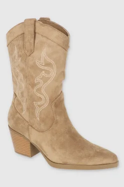 Botín vaquero midi bordados