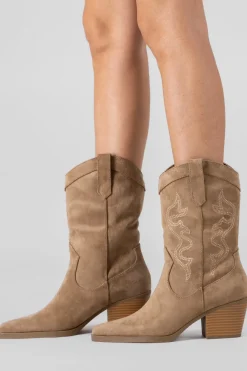 Botín vaquero midi bordados