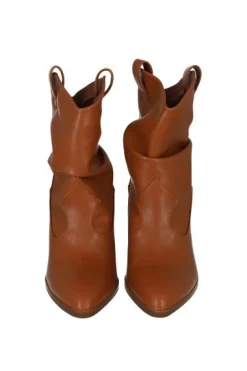 Botín vaquero plisado efecto piel