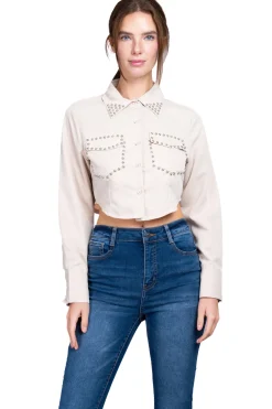 Camisa bolsas detalle brillos