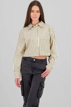 Camisa corta estampado rayas