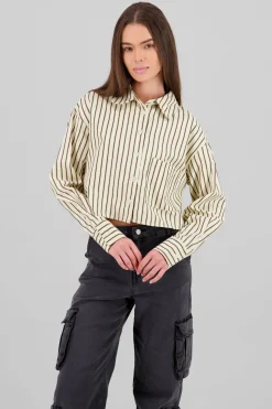 Camisa corta estampado rayas