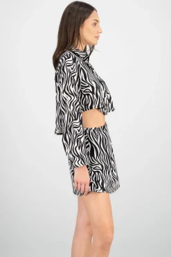Camisa crop animal print z