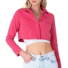 Camisa crop bolsillo