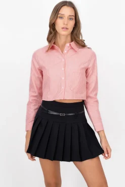 Camisa Crop Doble Bolsillo