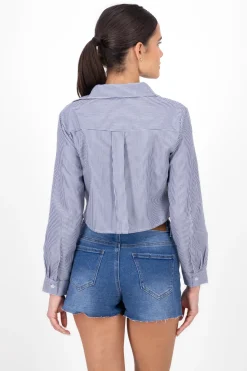 Camisa Crop Doble Bolsillo