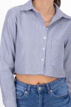 Camisa Crop Doble Bolsillo