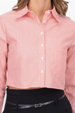 Camisa Crop Doble Bolsillo