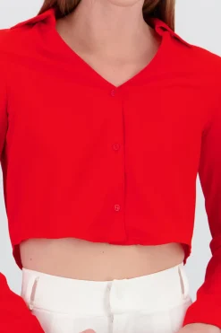 Camisa Crop Escote
