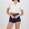 Camisa crop estampado cerezas