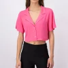 Camisa crop lisa