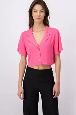 Camisa crop lisa