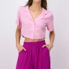 Camisa crop lisa