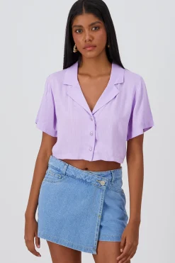 Camisa crop lisa
