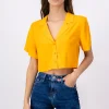 Camisa crop lisa